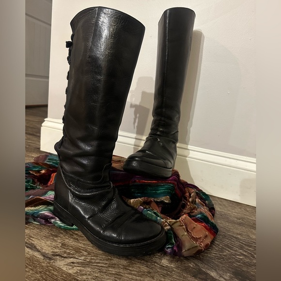 Ann Demeulemeester black leather corset lace up knee high boots size EU 38 /US 8 - Picture 7 of 8